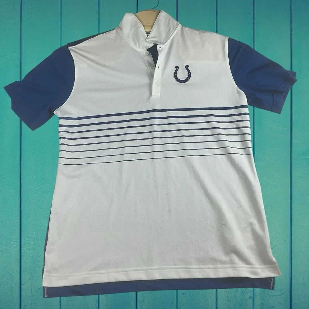 Nike Dri-FIT Indianapolis Colts Polo Shirt Mens Large NFL Blue White